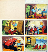 Katie Country Mouse - Three Ladybirds (Original) (Signed)