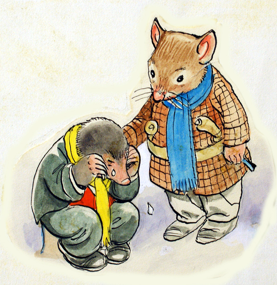 The Wind in the Willows: Rat comforts Mole (Original) art by Wind in the Willows (Mendoza) at The Illustration Art Gallery