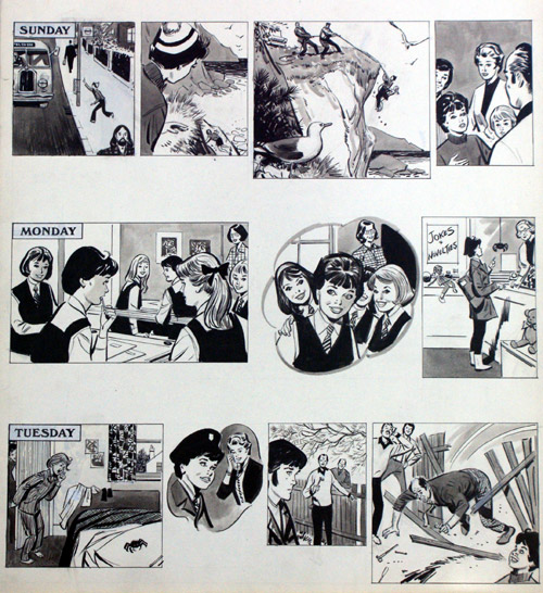 Della Girls Comic art (Original) by Colin Merrett at The Illustration Art Gallery