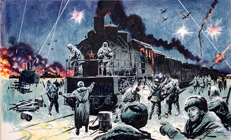 Supply Train to Leningrad (Original) by Colin Merrett at The Illustration Art Gallery