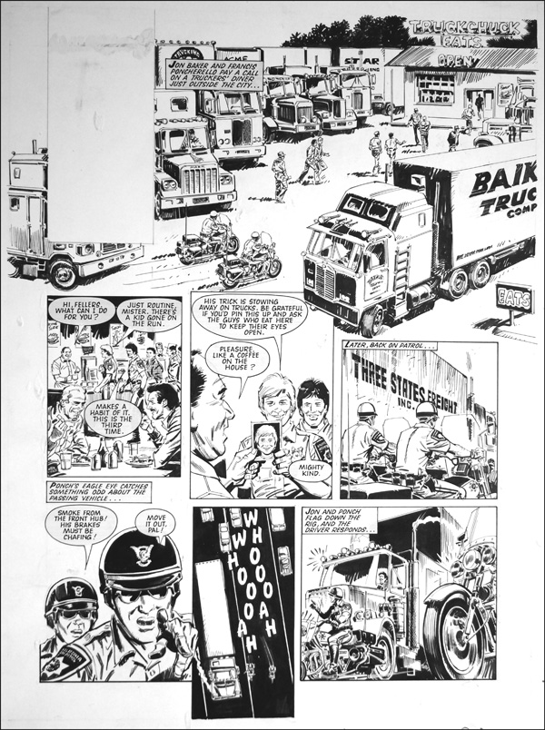 CHiPS - Baikie Trucking (Original) by CHiPS (Barrie Mitchell) Art at The Illustration Art Gallery