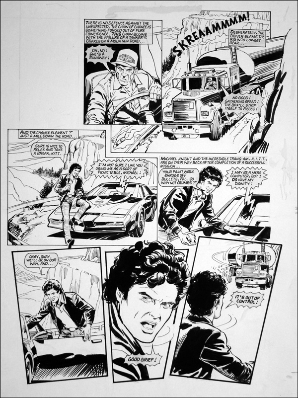 Knight Rider - Runaway (TWO pages) (Originals) by Knight Rider (Barrie Mitchell) at The Illustration Art Gallery