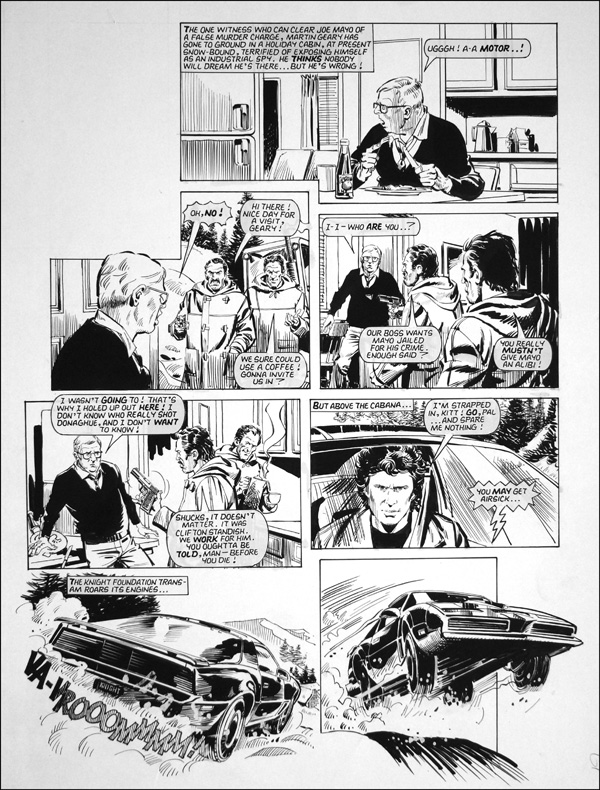 Knight Rider - Trans Am (TWO pages) (Originals) by Knight Rider (Barrie Mitchell) at The Illustration Art Gallery