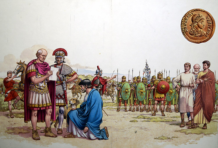 The Roman Army Leaving Britain (Original) by British History (Pat Nicolle) at The Illustration Art Gallery