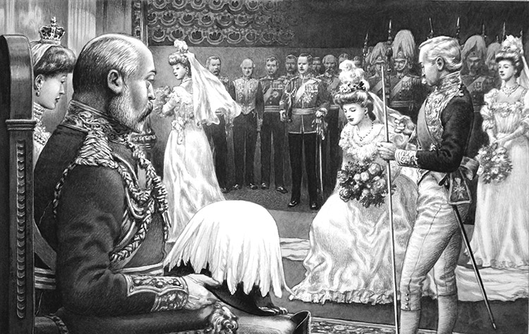 Debutantes Being Introduced to Edward VII (Original) by British History (Pat Nicolle) at The Illustration Art Gallery