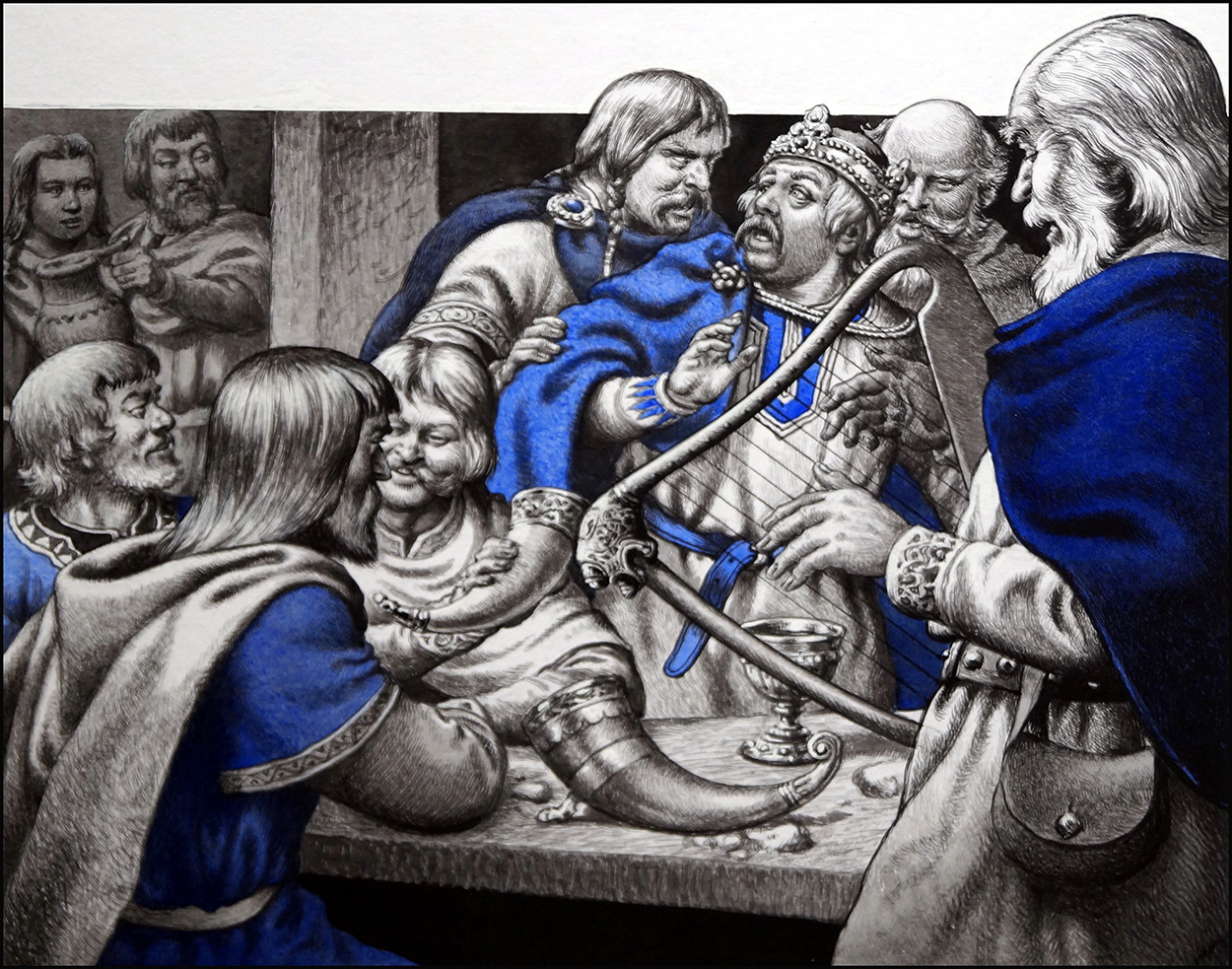 A Feast for King Eadwig (Original) art by British History (Pat Nicolle) at The Illustration Art Gallery