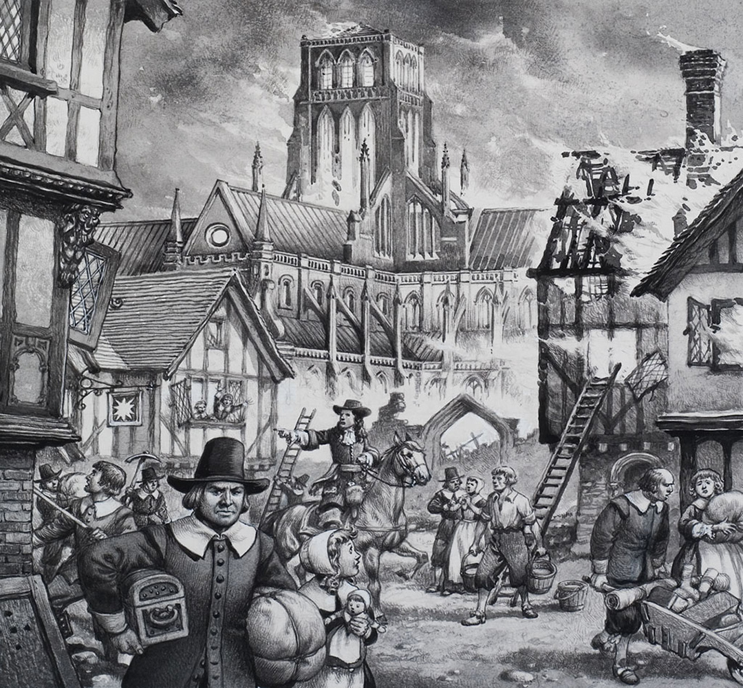The Great Fire Of London (Original) art by British History (Pat Nicolle) at The Illustration Art Gallery