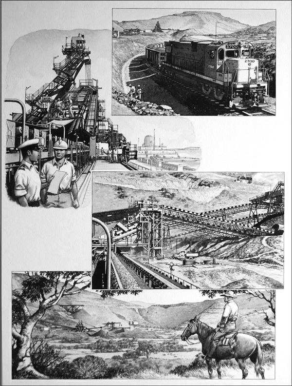 Iron Mine in Western Australia (Original) by Patrick Nicolle Art at The Illustration Art Gallery
