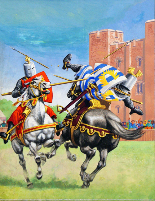 The Joust (Original) by British History (Pat Nicolle) at The Illustration Art Gallery