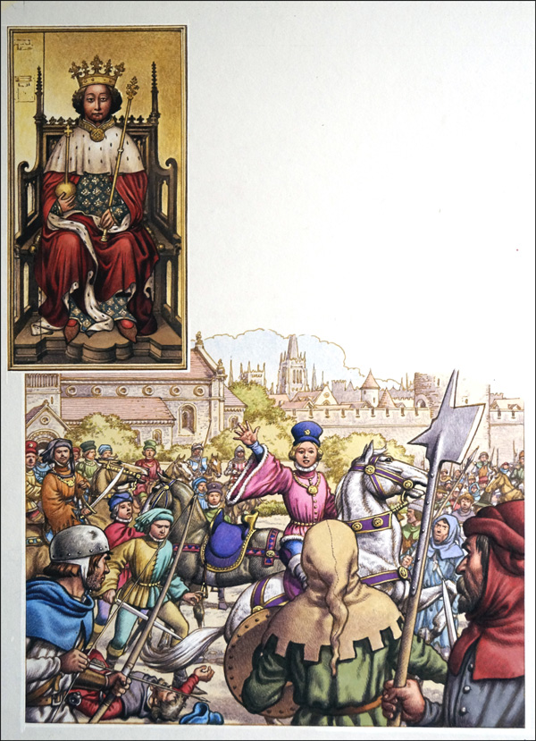 King Richard II and the Peasants Revolt (Original) by British History (Pat Nicolle) at The Illustration Art Gallery