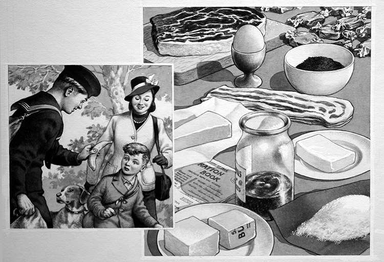 Rations: Yes We Have No Bananas (Original) by British History (Pat Nicolle) at The Illustration Art Gallery