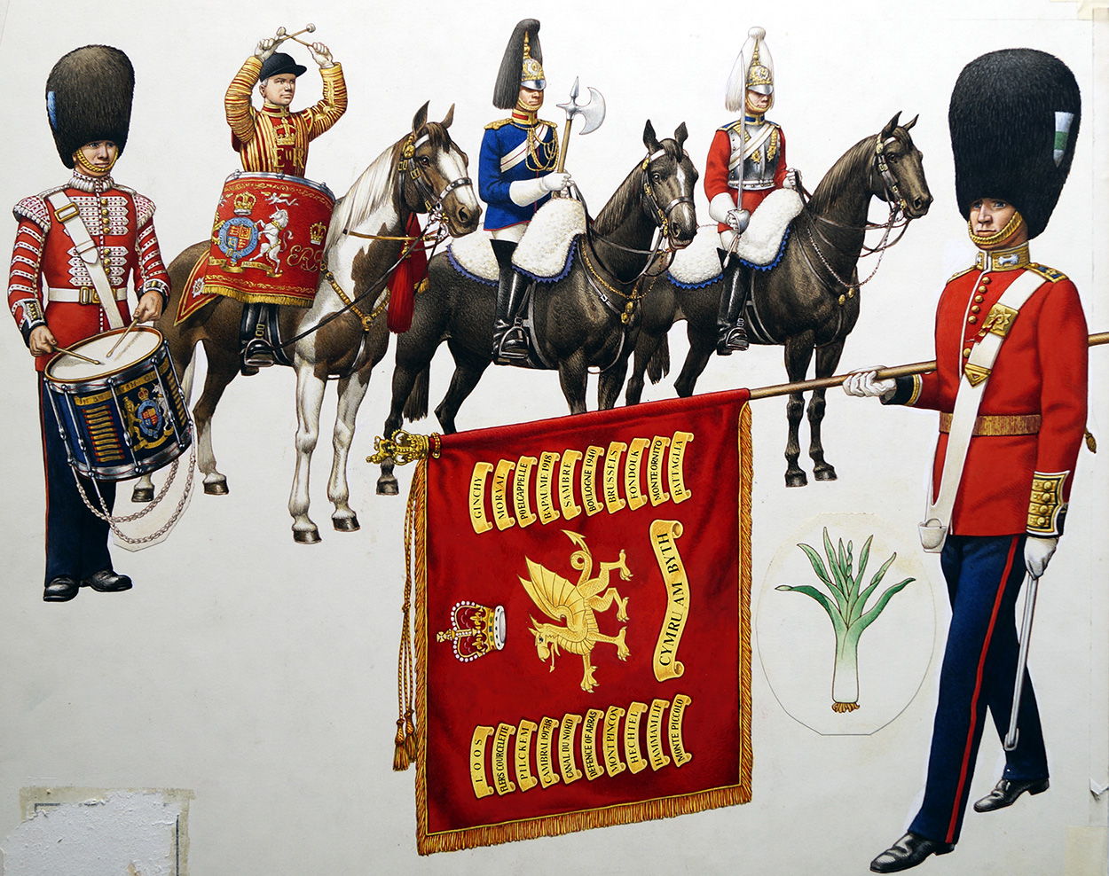 Welsh Regiments (Original) art by British History (Pat Nicolle) at The Illustration Art Gallery