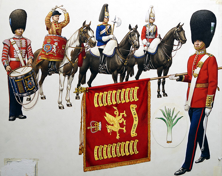 Welsh Regiments (Original) by British History (Pat Nicolle) at The Illustration Art Gallery