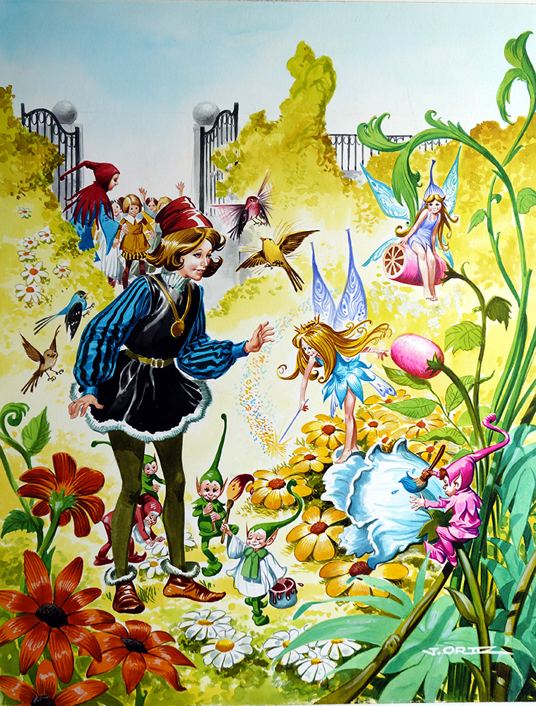 Spring In the Royal Garden (Original) (Signed) art by Jose Ortiz at The Illustration Art Gallery