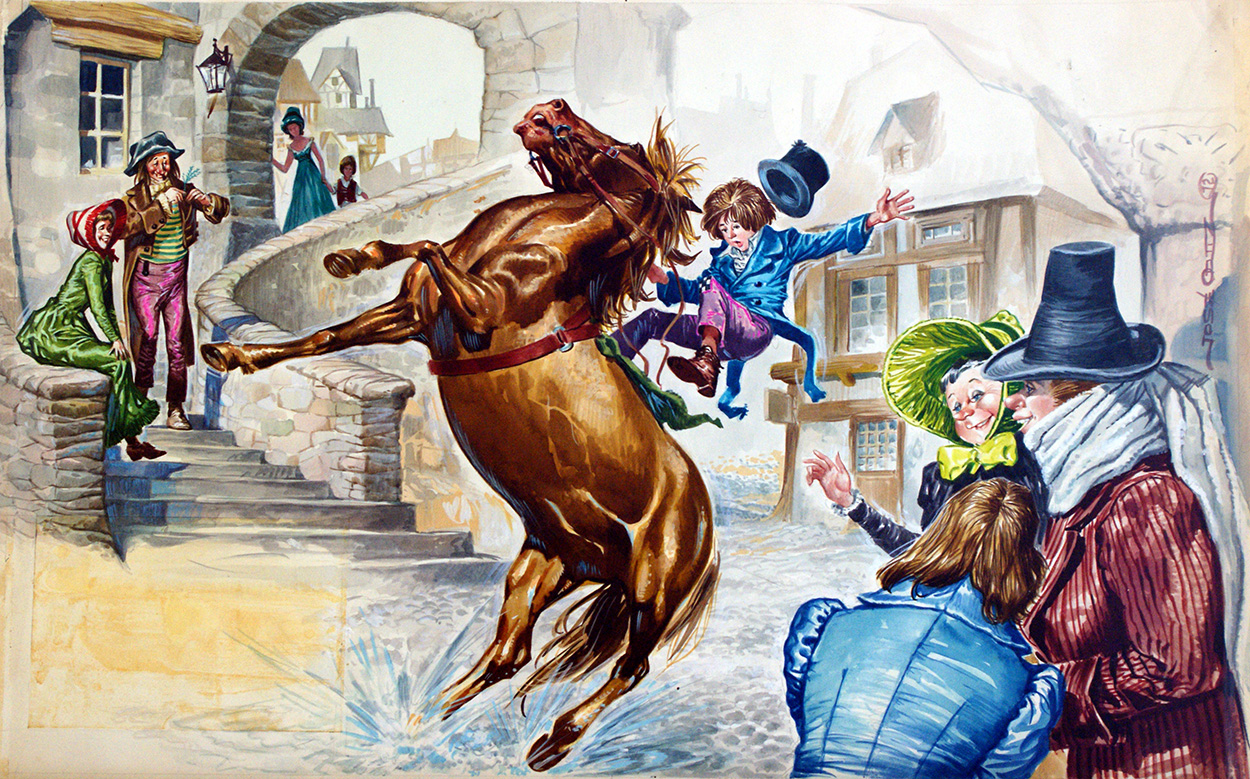 Horse Trouble (Original) (Signed) art by Jose Ortiz Art at The Illustration Art Gallery