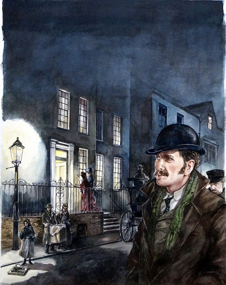 Silence in Hanover Close book cover art (Original) art by Kim Palmer Art at The Illustration Art Gallery