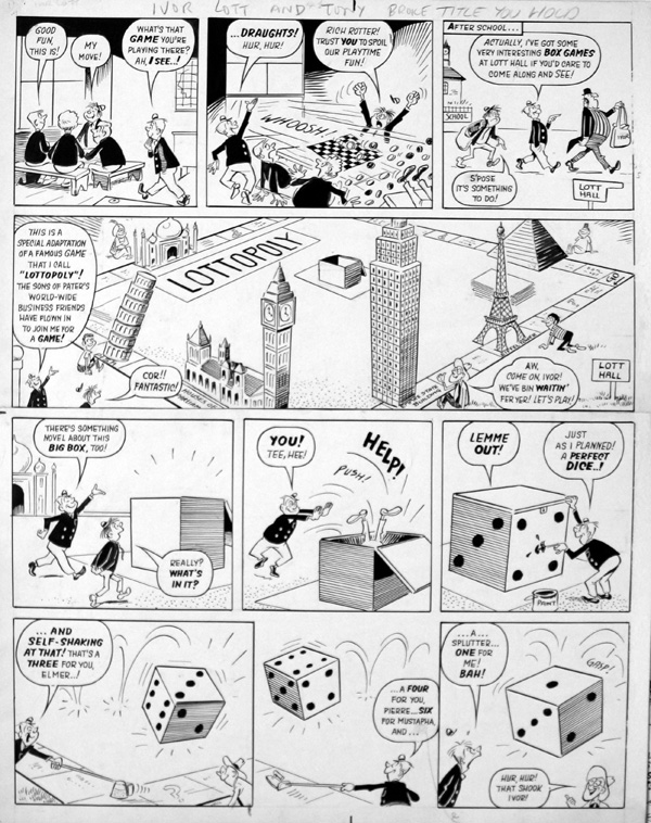 Ivor Lott & Tony Broke - Board Games (TWO pages) (Originals) by Ivor Lott and Tony Broke (Parlett) at The Illustration Art Gallery