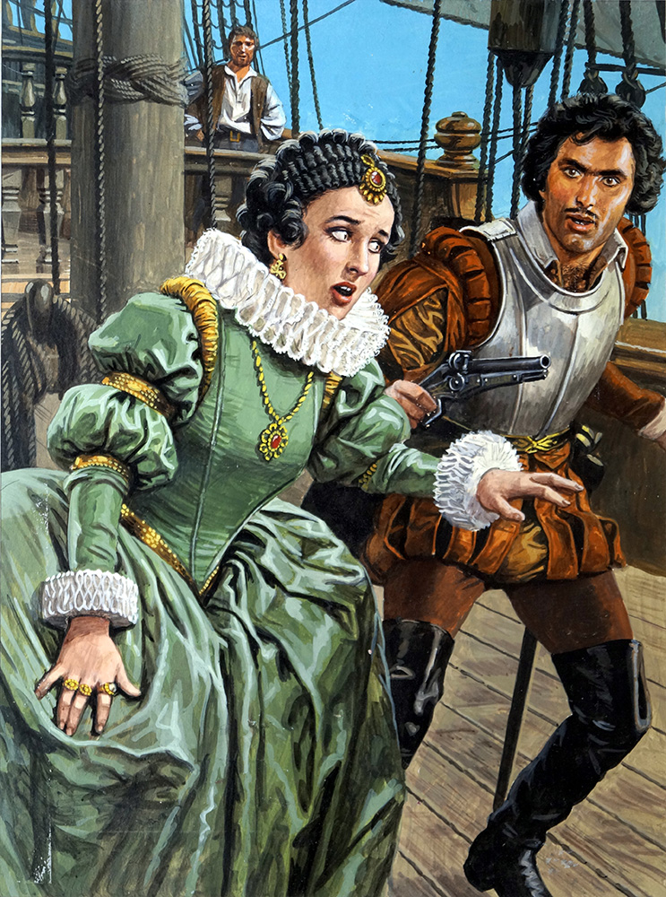 Elizabethan Adventure On the High Seas (Original) art by British History (Payne) Art at The Illustration Art Gallery
