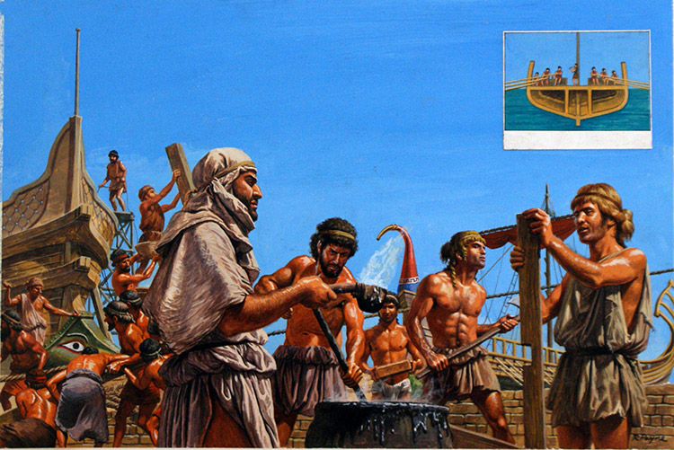 Athenian Navy (Original) (Signed) by Ancient History (Payne) at The Illustration Art Gallery