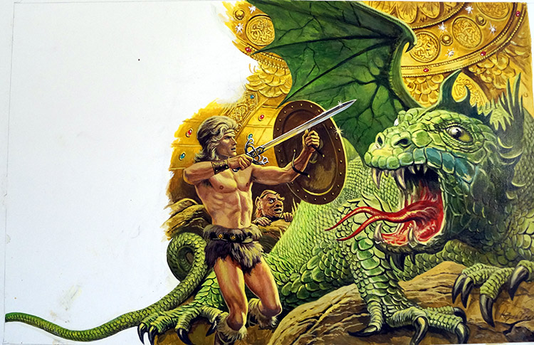 Myths and Legends: Siegfried the Dragon Slayer (Original) (Signed) by Roger Payne at The Illustration Art Gallery