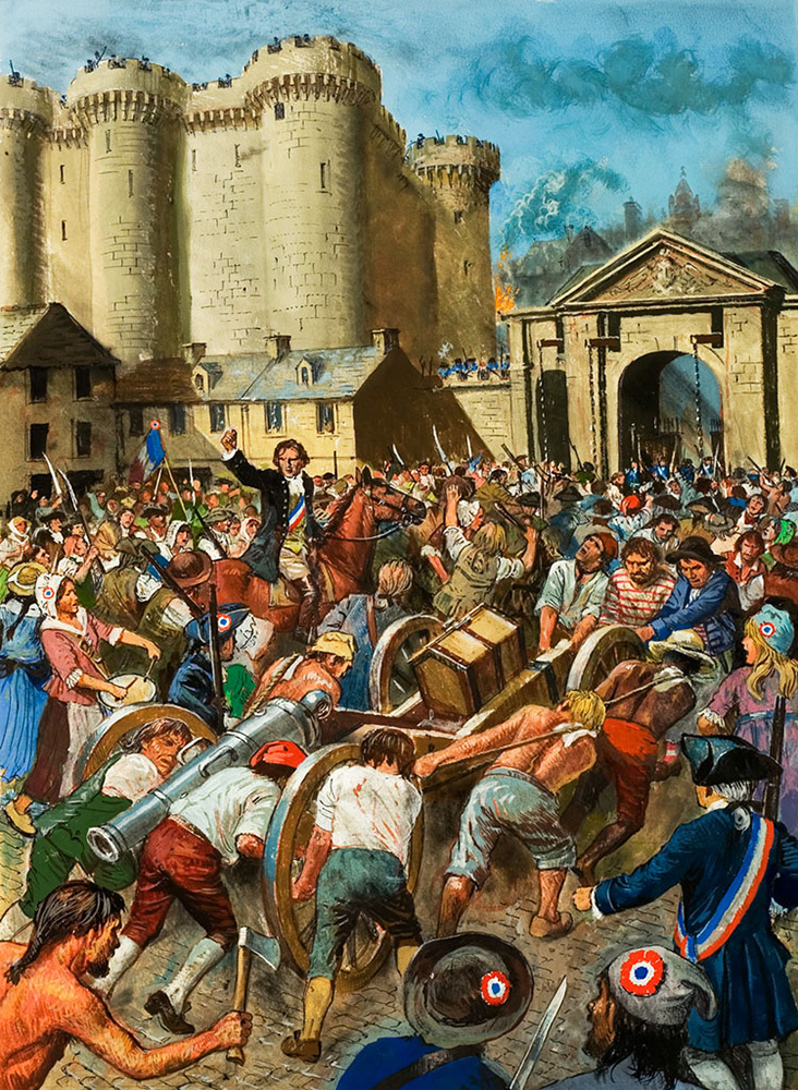 The French Revolution - Storming the Bastille (Original) art by Ken Petts Art at The Illustration Art Gallery