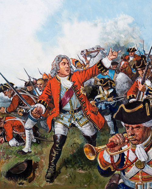 King George II and the Battle of Dettingen (Original) by Ken Petts Art at The Illustration Art Gallery
