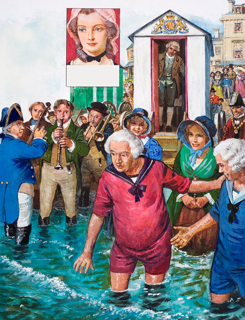 King George III at Weymouth (Original) by Ken Petts Art at The Illustration Art Gallery