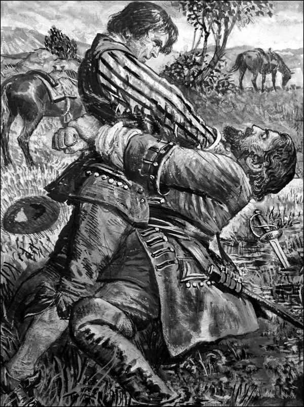 John Ridd Kills Carver Doone (Original) by Ken Petts Art at The Illustration Art Gallery
