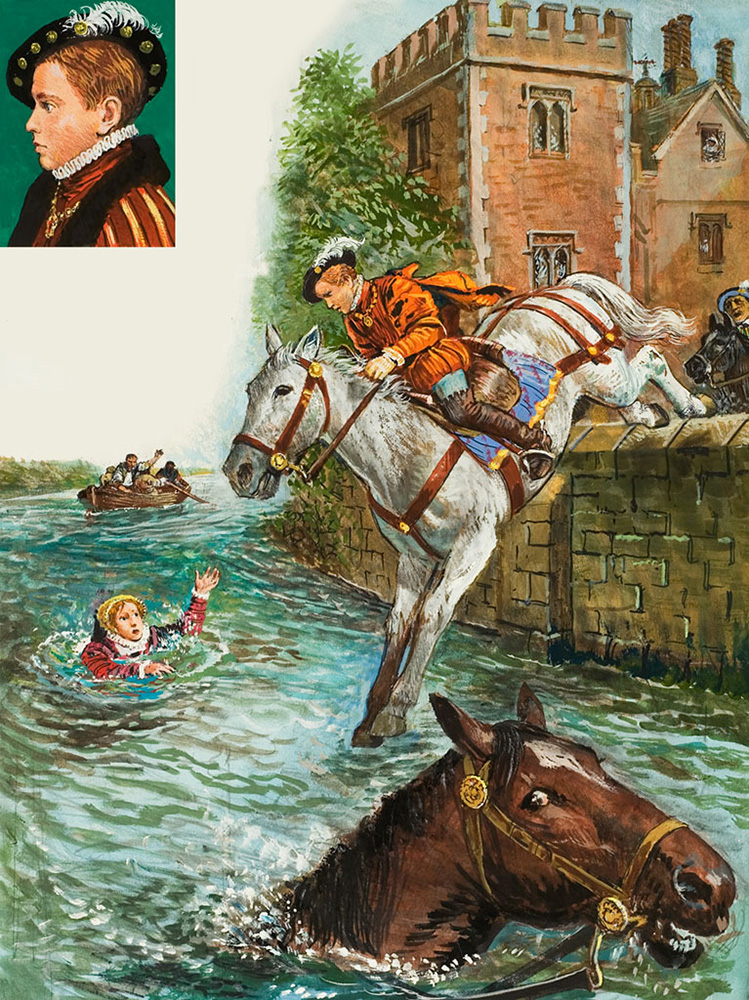 Edward VI Rescues Princess Elizabeth (Original) art by Ken Petts Art at The Illustration Art Gallery