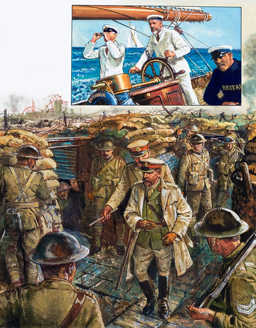 George V and World War One (Original) by Ken Petts Art at The Illustration Art Gallery