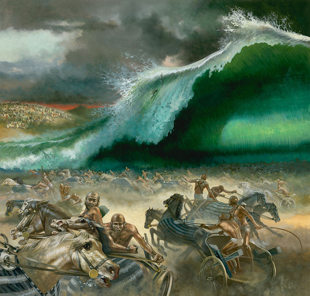 Crossing The Red Sea (Original) art by William Francis Phillipps at The Illustration Art Gallery