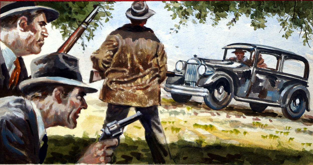 The End of Bonnie and Clyde (Original) art by Edwin Phillips at The Illustration Art Gallery