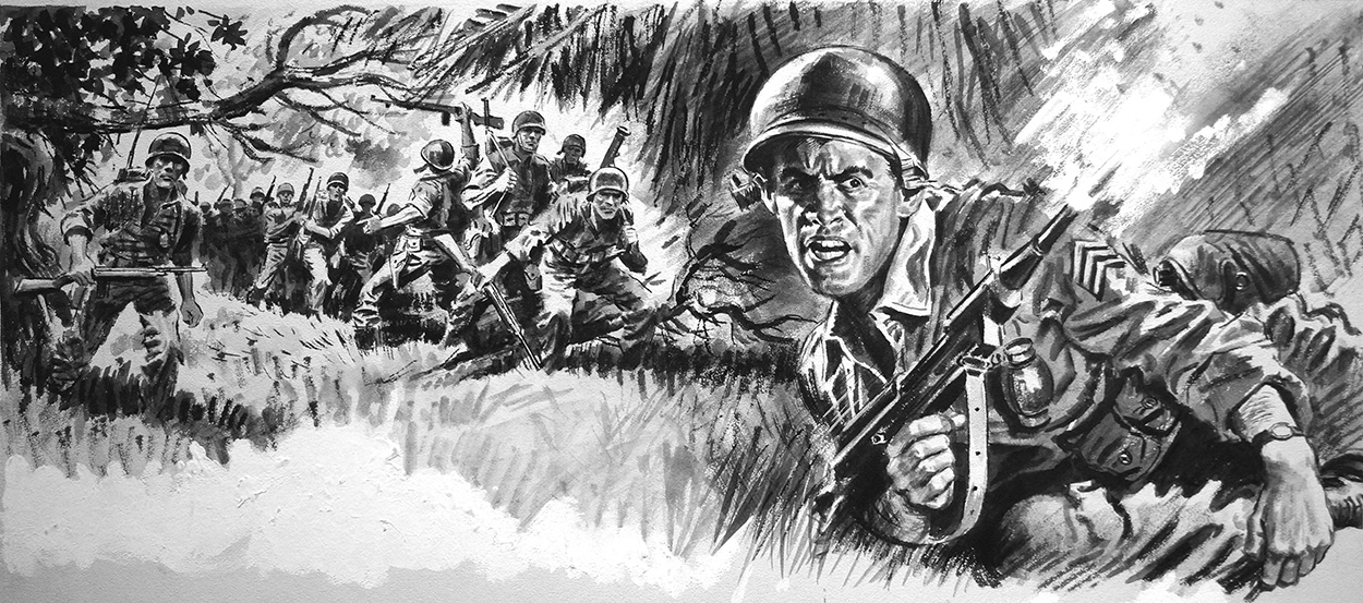 Ambush in Viet Nam (Original) art by Edwin Phillips Art at The Illustration Art Gallery