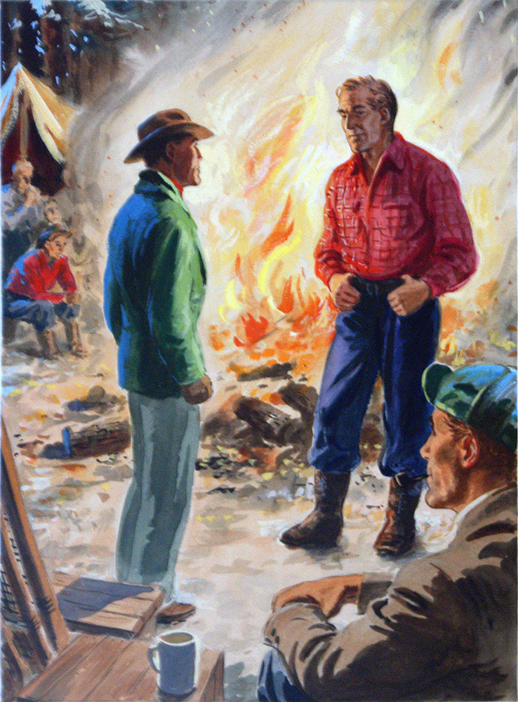 Dauntless Jock Campfire Meeting (Original) art by F W Purvis Art at The Illustration Art Gallery