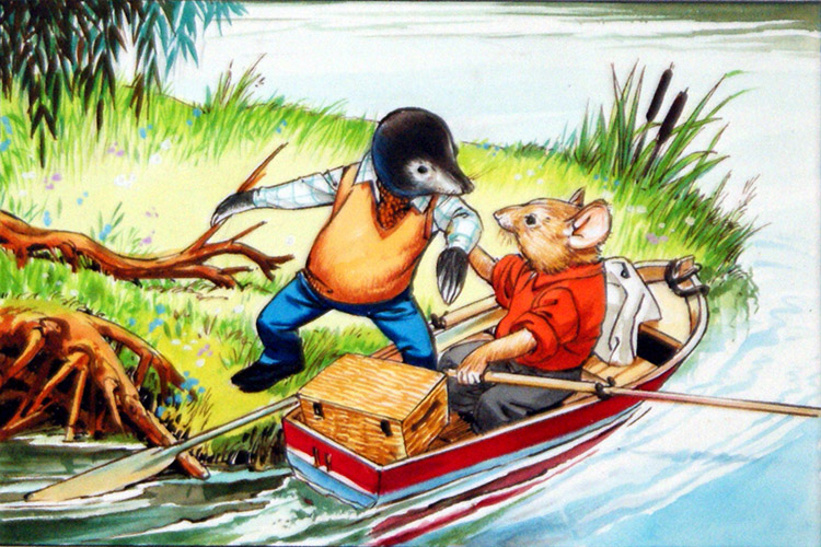Rat helps Mole Aboard (Original) by Wind in the Willows (Nadir Quinto) at The Illustration Art Gallery