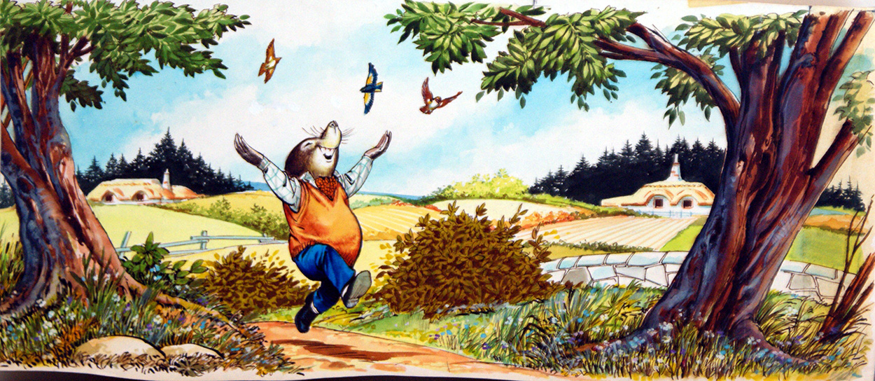 Mole Skips Down the Lane (Original) art by Wind in the Willows (Nadir Quinto) at The Illustration Art Gallery