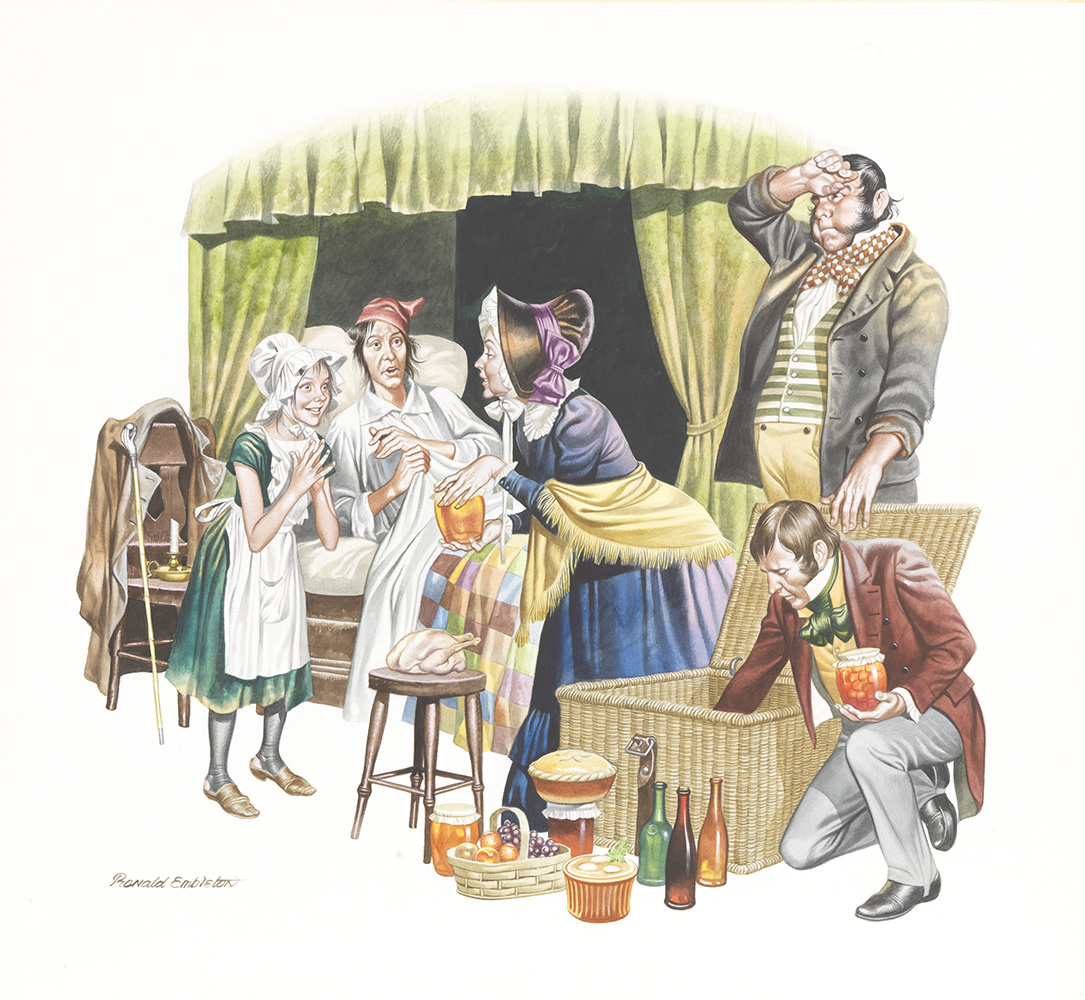 The Old Curiosity Shop: Picnic (Original) (Signed) art by Charles Dickens (Ron Embleton) at The Illustration Art Gallery