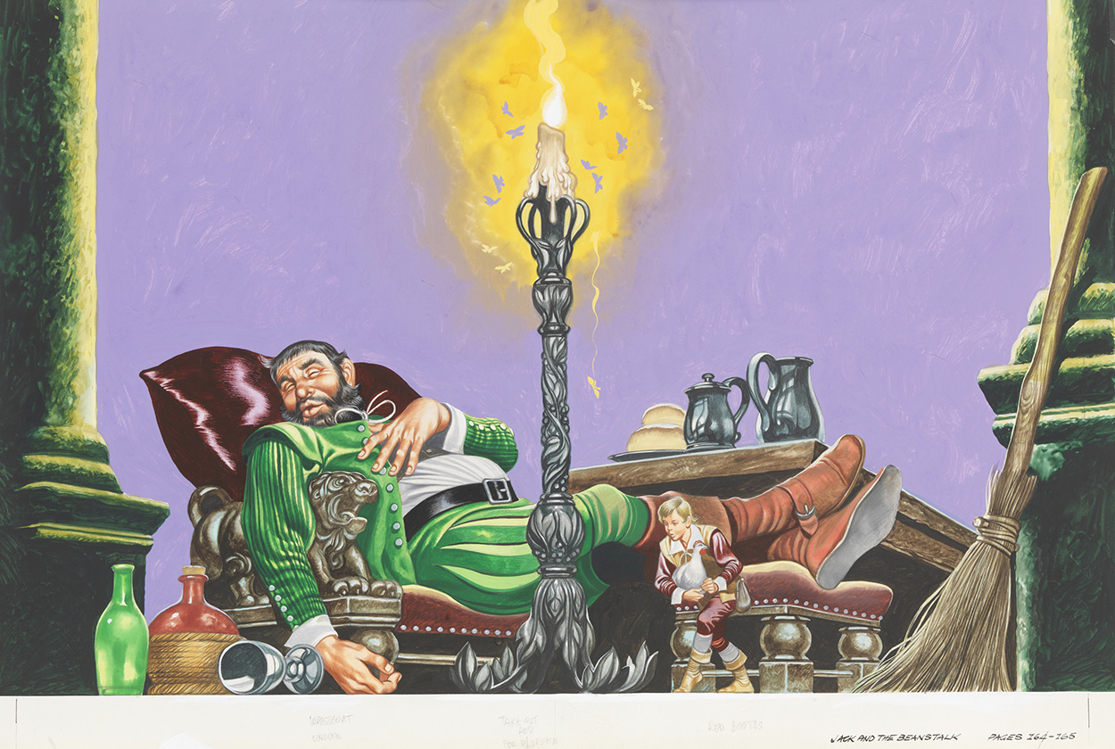 Jack and the Beanstalk - Snooze (Original) art by Jack and the Beanstalk (Ron Embleton) at The Illustration Art Gallery