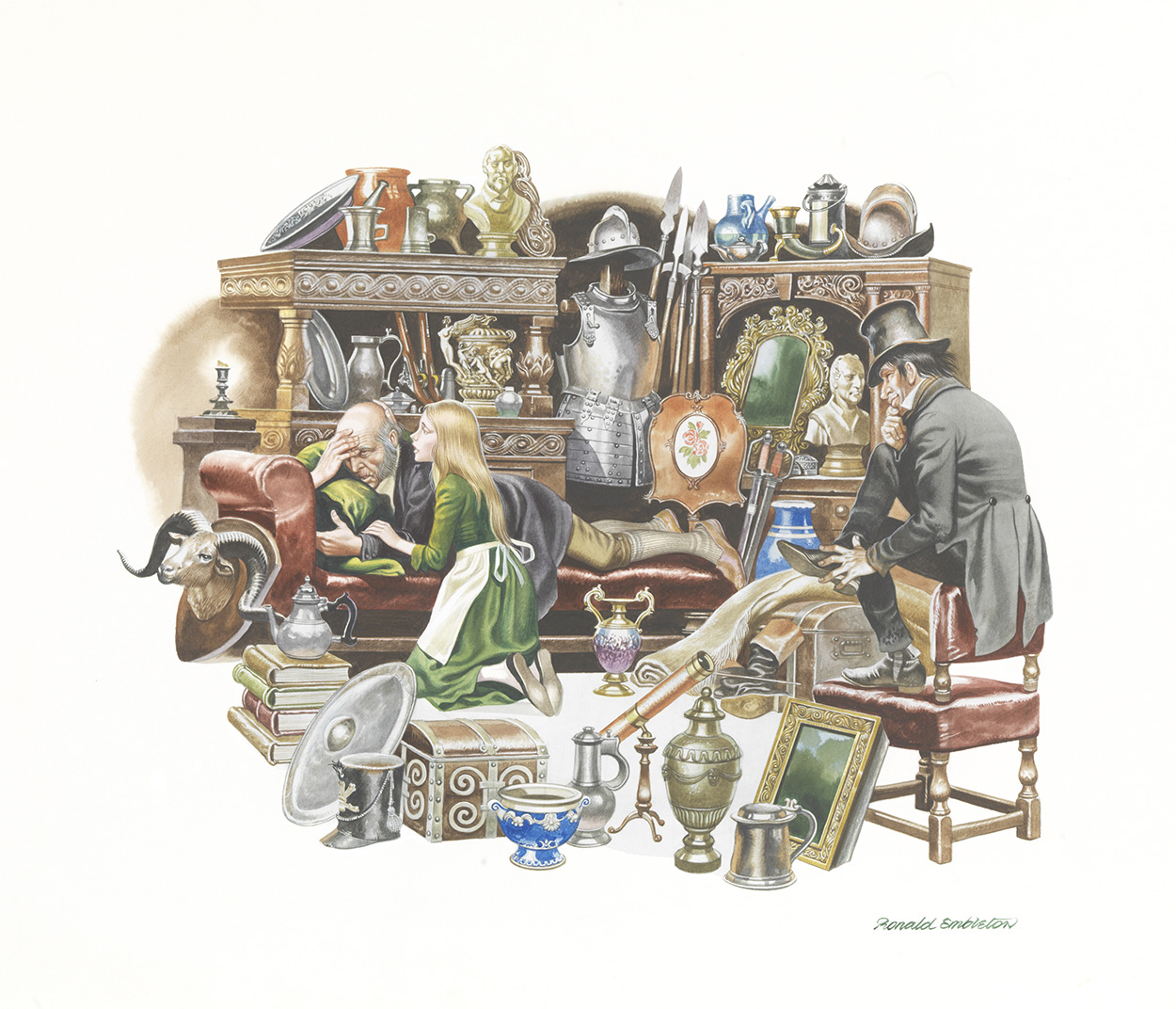 The Old Curiosity Shop: It's OK (Original) (Signed) art by Charles Dickens (Ron Embleton) at The Illustration Art Gallery