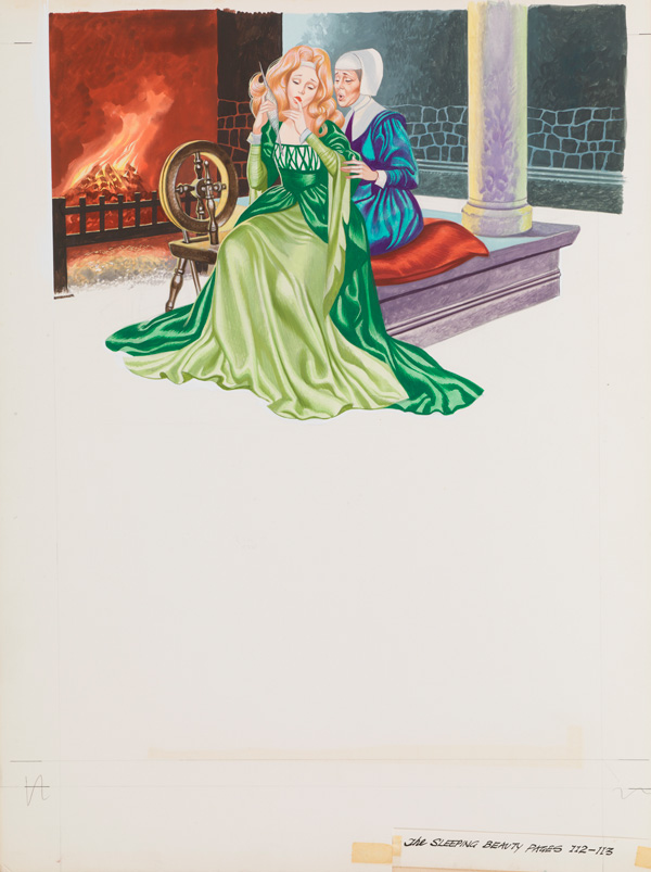 The Sleeping Beauty - pricks her finger (Original) by Sleeping Beauty (Ron Embleton) at The Illustration Art Gallery
