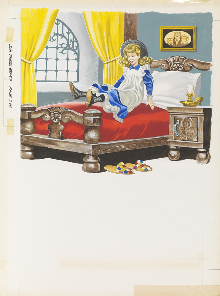 The Three Bears - Testing the Bed (Original) art by Goldilocks (Ron Embleton) at The Illustration Art Gallery