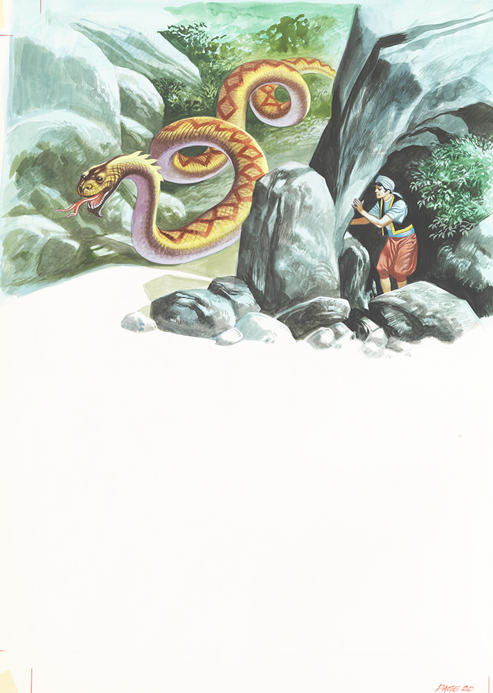 Sinbad the Sailor - Hiding from the Serpent (Original) art by Sinbad the Sailor (Ron Embleton) at The Illustration Art Gallery