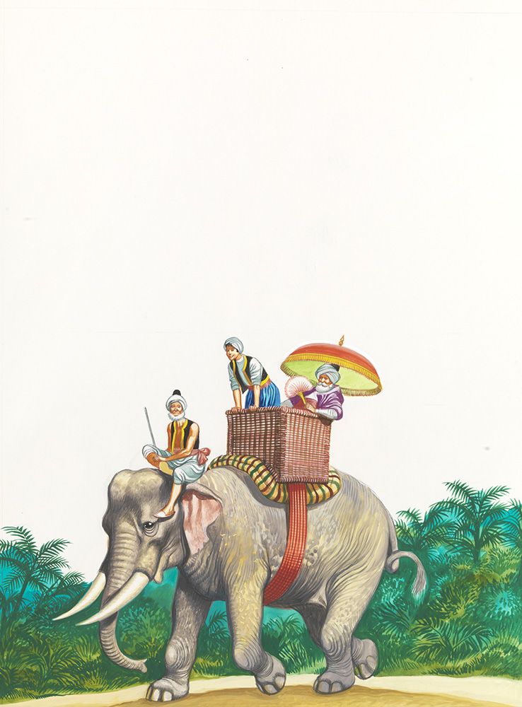 Sinbad the Sailor - Elephant Ride (Original) art by Sinbad the Sailor (Ron Embleton) at The Illustration Art Gallery