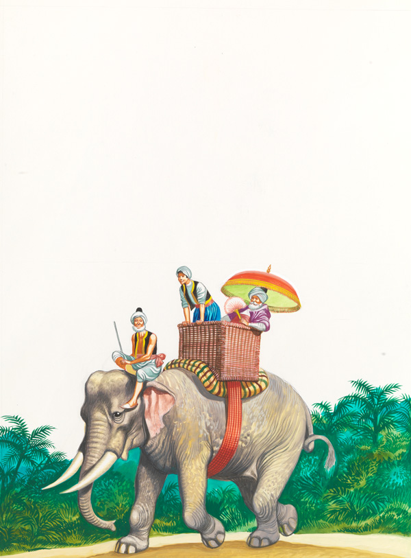 Sinbad the Sailor - Elephant Ride (Original) by Sinbad the Sailor (Ron Embleton) at The Illustration Art Gallery