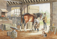 Horse Drawn Vehicle Series - The Blacksmith's Shop (Original) (Signed)