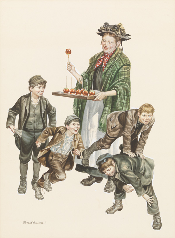 Toffee Apples (Original) (Signed) by Victorian and Edwardian Britain (Ron Embleton) at The Illustration Art Gallery