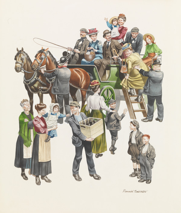 Street Scene (Original) (Signed) by Victorian and Edwardian Britain (Ron Embleton) at The Illustration Art Gallery