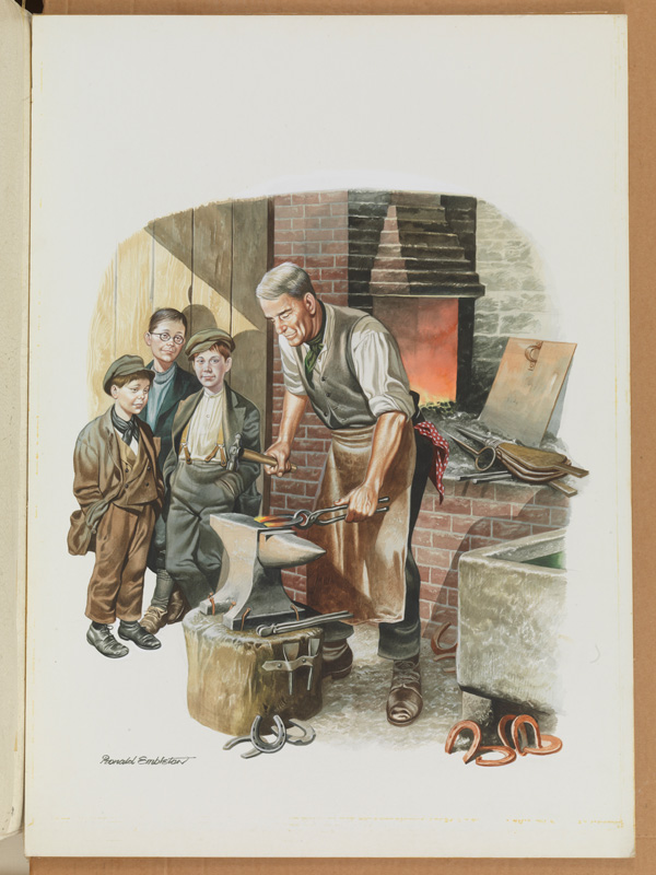 The Blacksmith (Original) (Signed) by Victorian and Edwardian Britain (Ron Embleton) at The Illustration Art Gallery