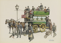 Horse Drawn Vehicle Series - The Horse Bus (Original) (Signed)