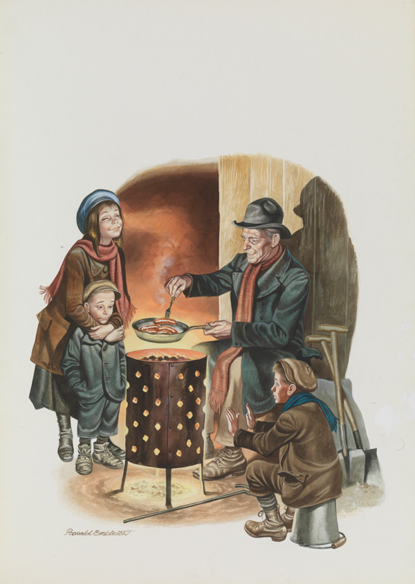 The Brazier (Original) (Signed) by Victorian and Edwardian Britain (Ron Embleton) at The Illustration Art Gallery